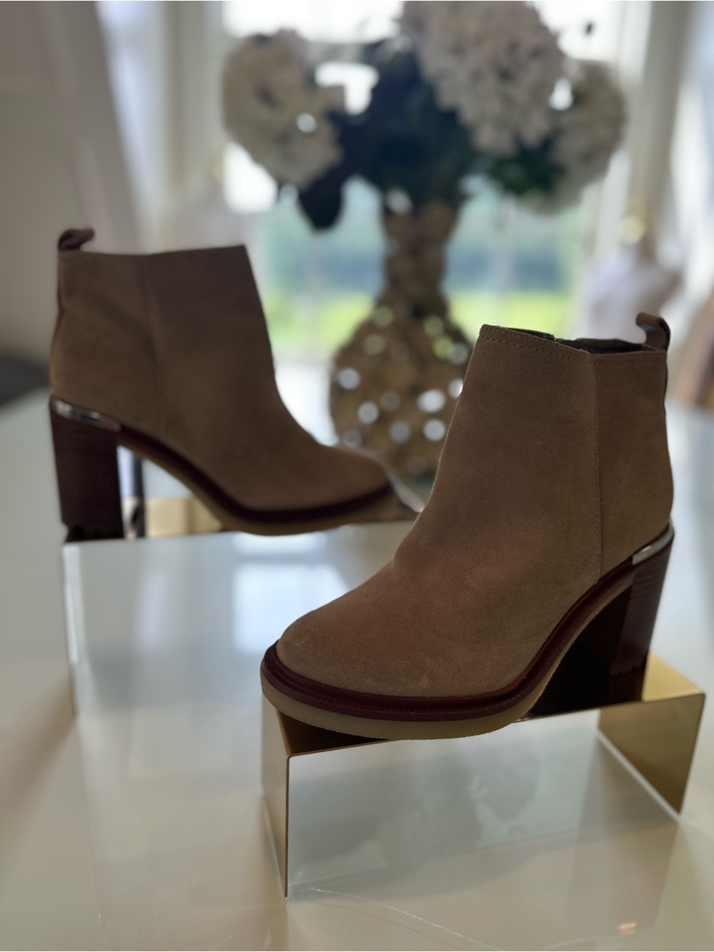 Vince Camuto Suede Ankle Boots in Taupe - Women sz 5 1/2
